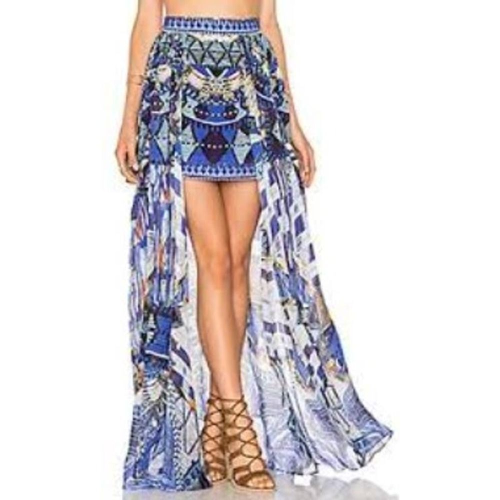Camilla Blue Asymmetrical Skirt NWT